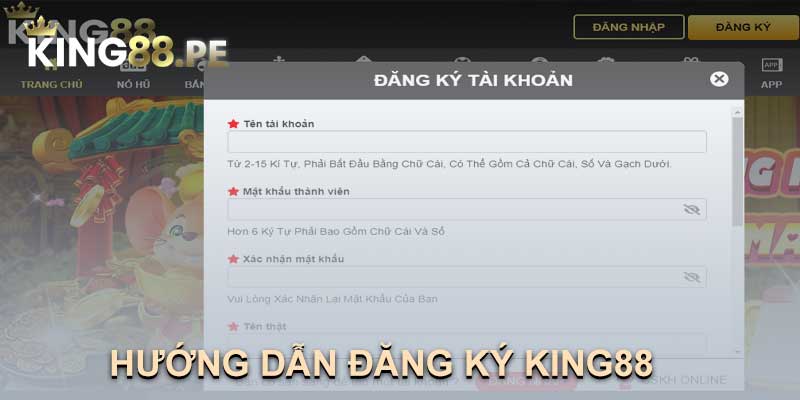 hướng dẫn đăng ký King88